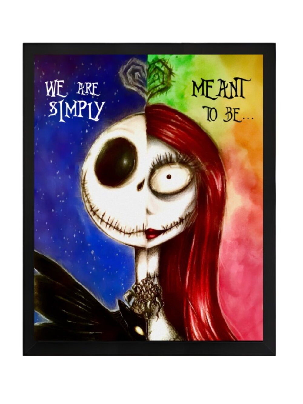 The Nightmare Before Chritsmas Framed Print Jack And Sally Poster
